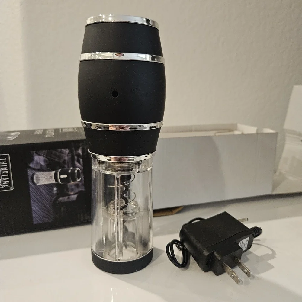 THINK TANK TECHNOLOGY Rechargeable CORDLESS Electronic WINE BOTTLE OPENER